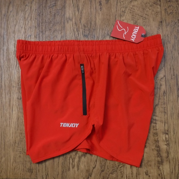 TenJoy Red Color Athletic 3 inch inseam Short - Picture 5 of 7